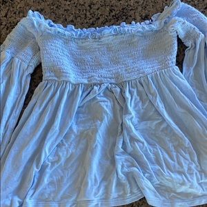 Baby blue off the shoulder top